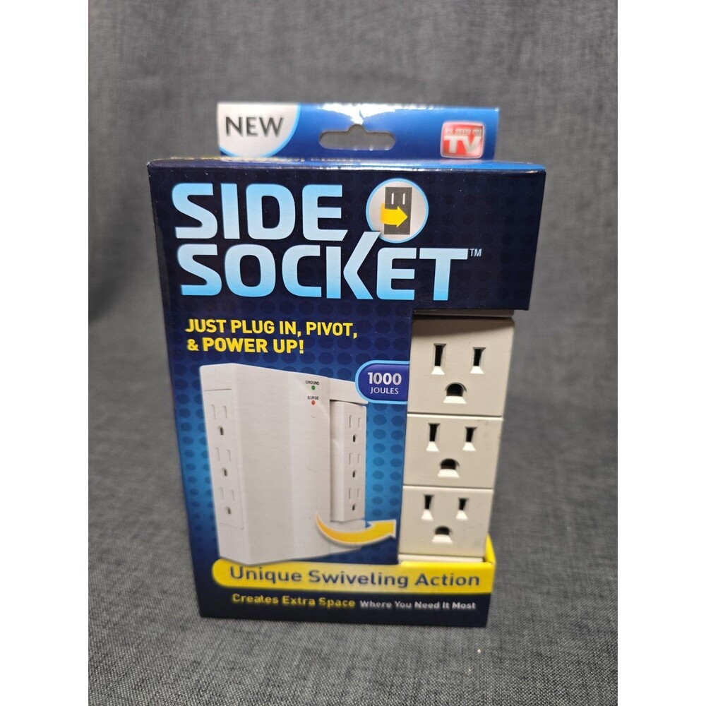 Side Socket Swivel Outlet w/ Surge Protector  AS SEEN ON TV- NEW